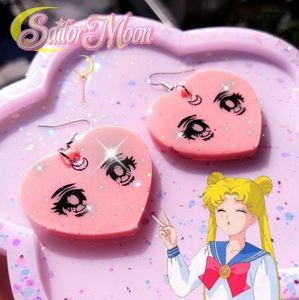 Sailor Moon Inspired Resin Dangle Earrings (Pink)